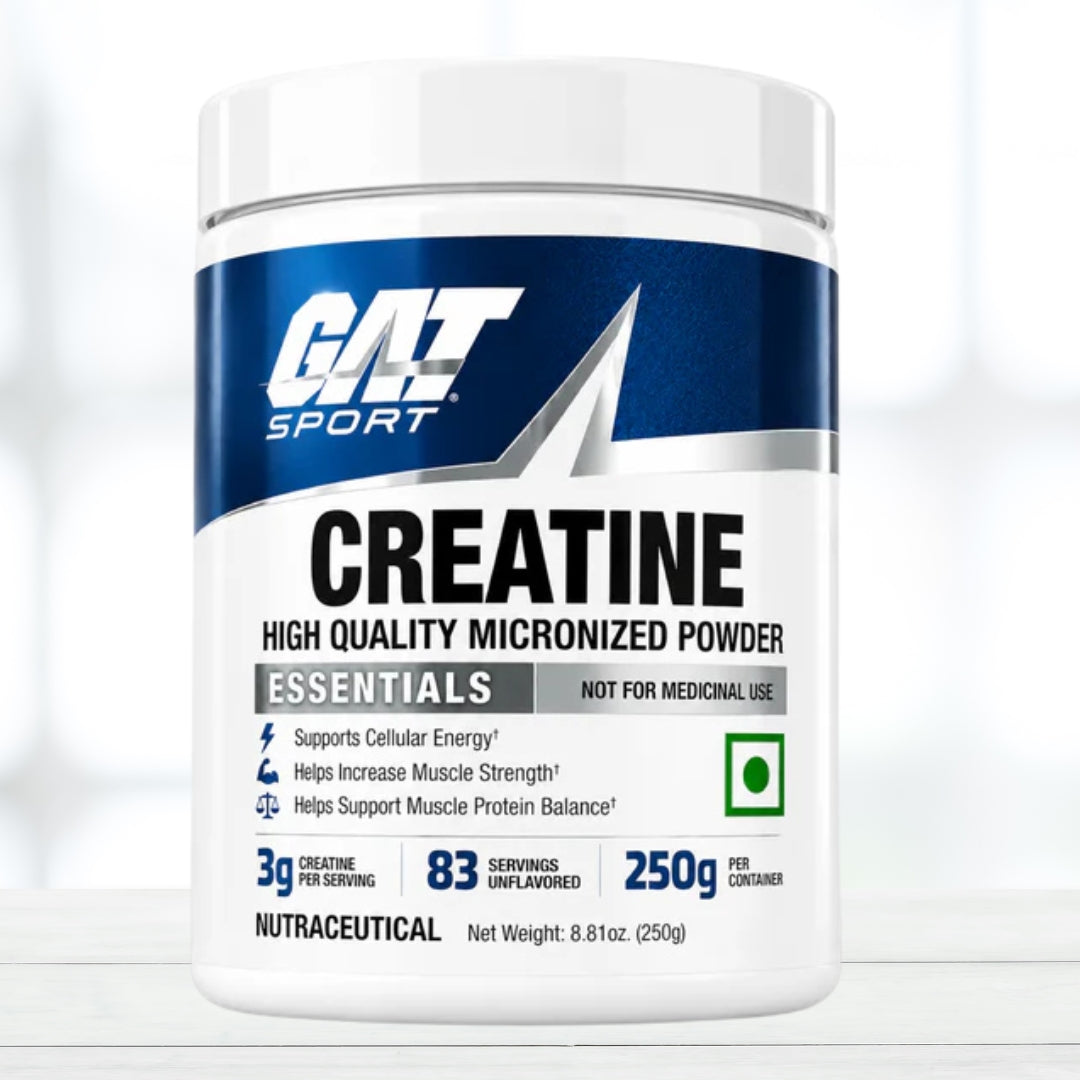 GAT Creatine Monohydrate Powder 250g | 83 Servings | Supports Strength, Power & Muscle Performance | Unflavored
