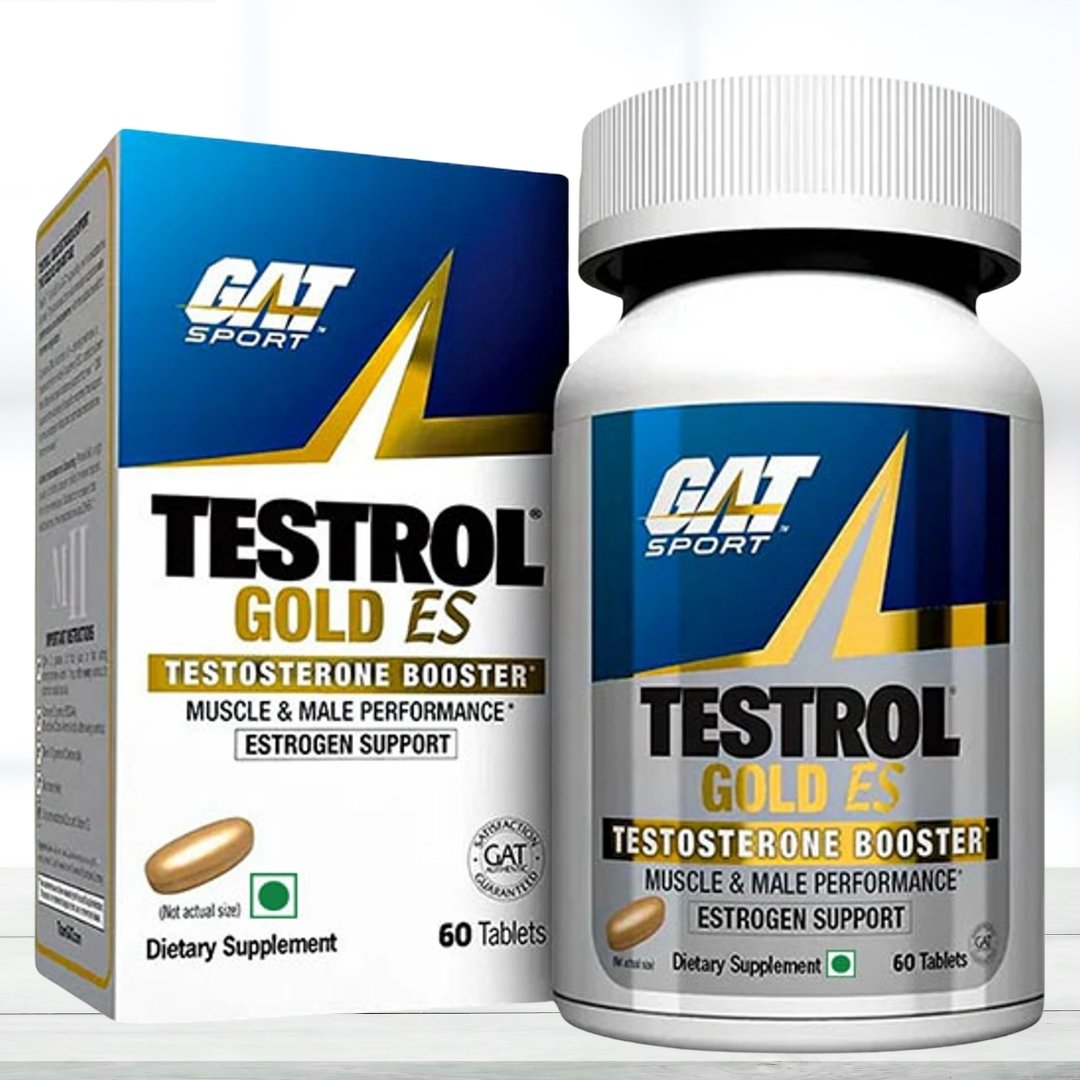 GAT Sport Testrol Gold ES 60 Tablets | Men's Performance Supplement | Official MRP | Scan & Verify Authentic Product - The Muscle Kart.com