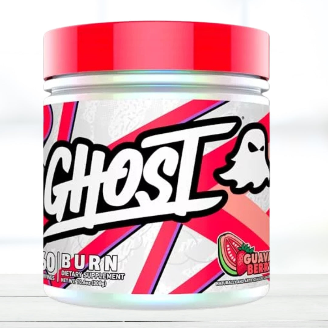 GHOST Burn Weight Management Powder, Guava Berry, 60 Servings | Caffeine, L-Carnitine & Energy Support Supplement