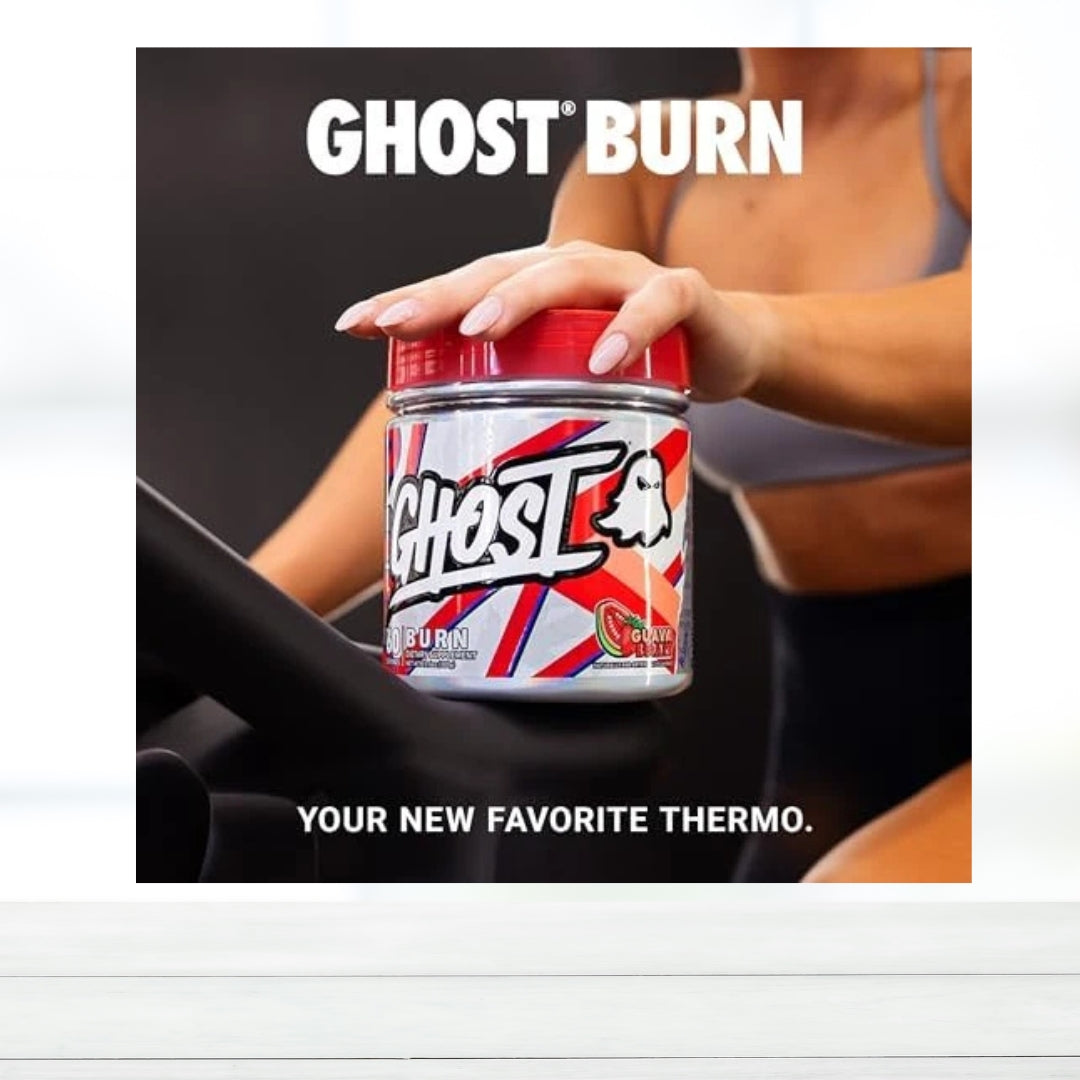 GHOST Burn Weight Management Powder, Guava Berry, 60 Servings | Caffeine, L-Carnitine & Energy Support Supplement
