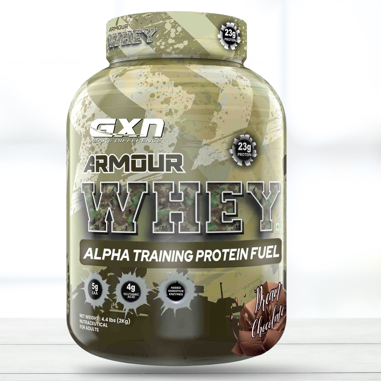 GXN Armour Whey Dream Chocolate 4.4 lbs (2 kg) | Whey Protein Powder | Chocolate Flavour