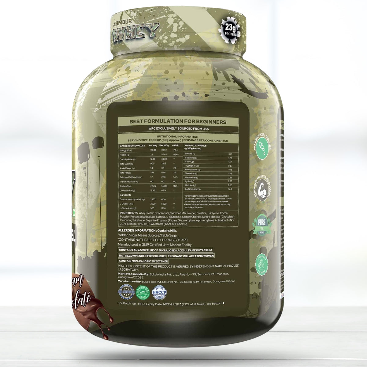 GXN Armour Whey Dream Chocolate 4.4 lbs (2 kg) | Whey Protein Powder | Chocolate Flavour