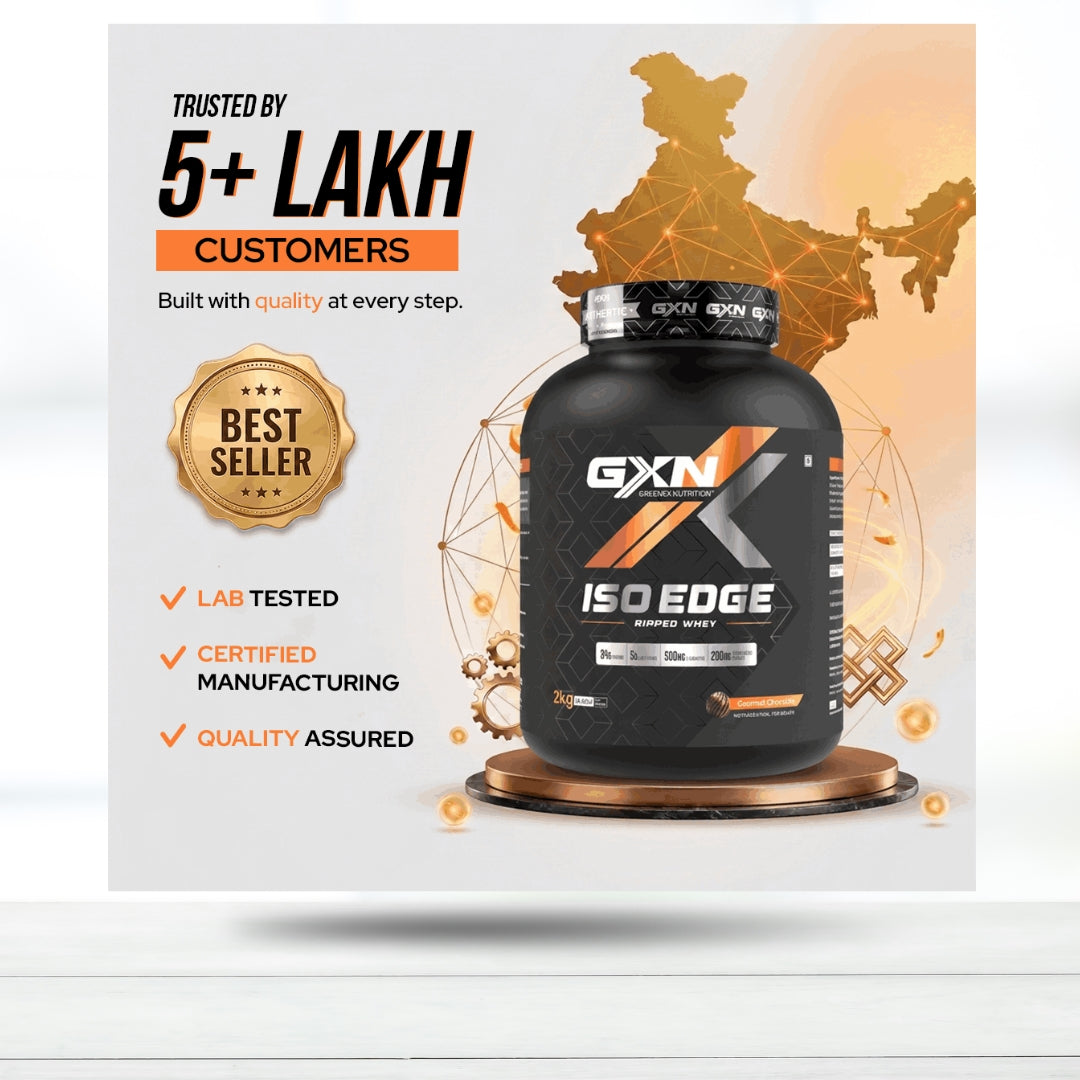 GXN Iso Edge Gourmet Chocolate Whey Protein 2 kg (4.4 lbs) | 20 Servings FREE Kick