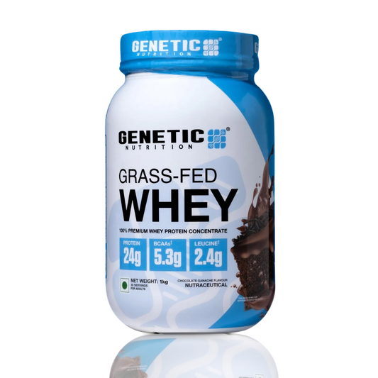 Genetic Nutrition Grass-Fed Whey Whey Protein Concentrate Powder 1kg Chocolate Ganache Flavour