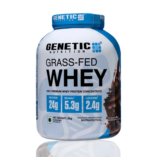 Genetic Nutrition Grass-Fed Whey Whey Protein Concentrate Powder 2kg Chocolate Ganache Flavour