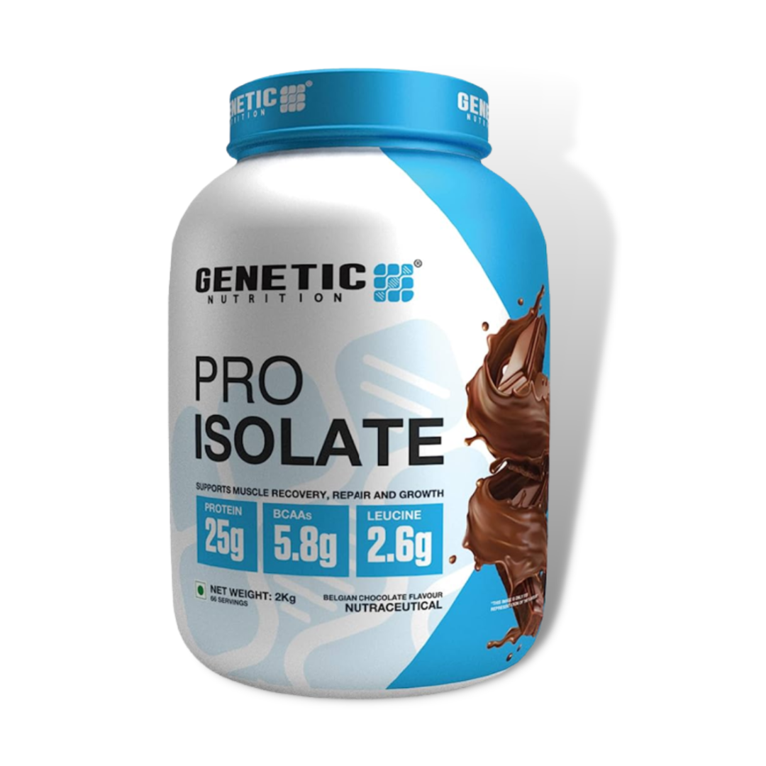 Genetic Nutrition Pro Isolate 100% Isolate Powder 4 lbs 60 Serving Belgian Chocolate
