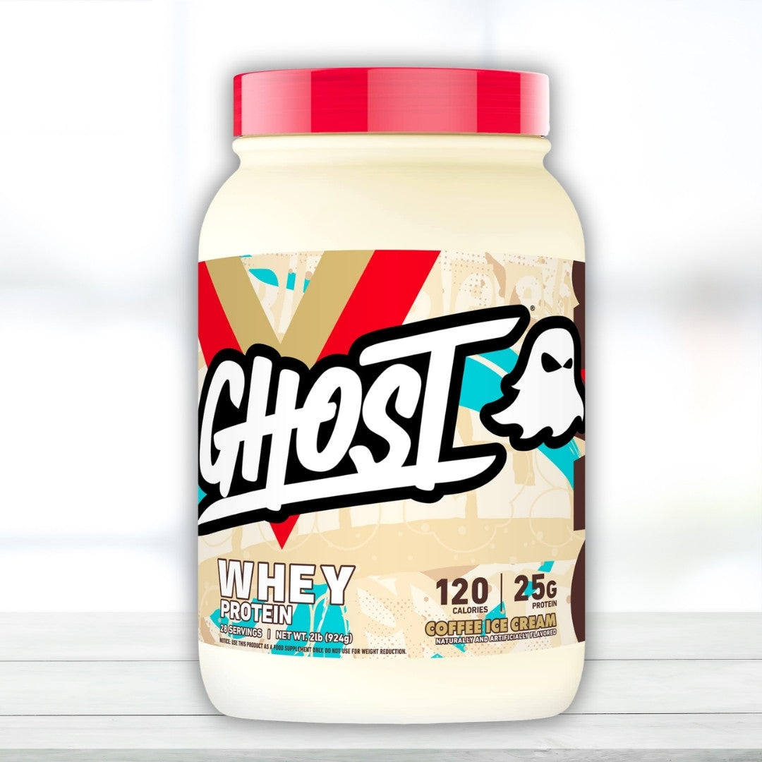 Ghost Whey Protein Powder 2 lb (907g) – Premium Whey Protein Blend for Muscle Recovery & Lean Muscle Support – Coffee Ice Cream Flavor - The Muscle Kart.com