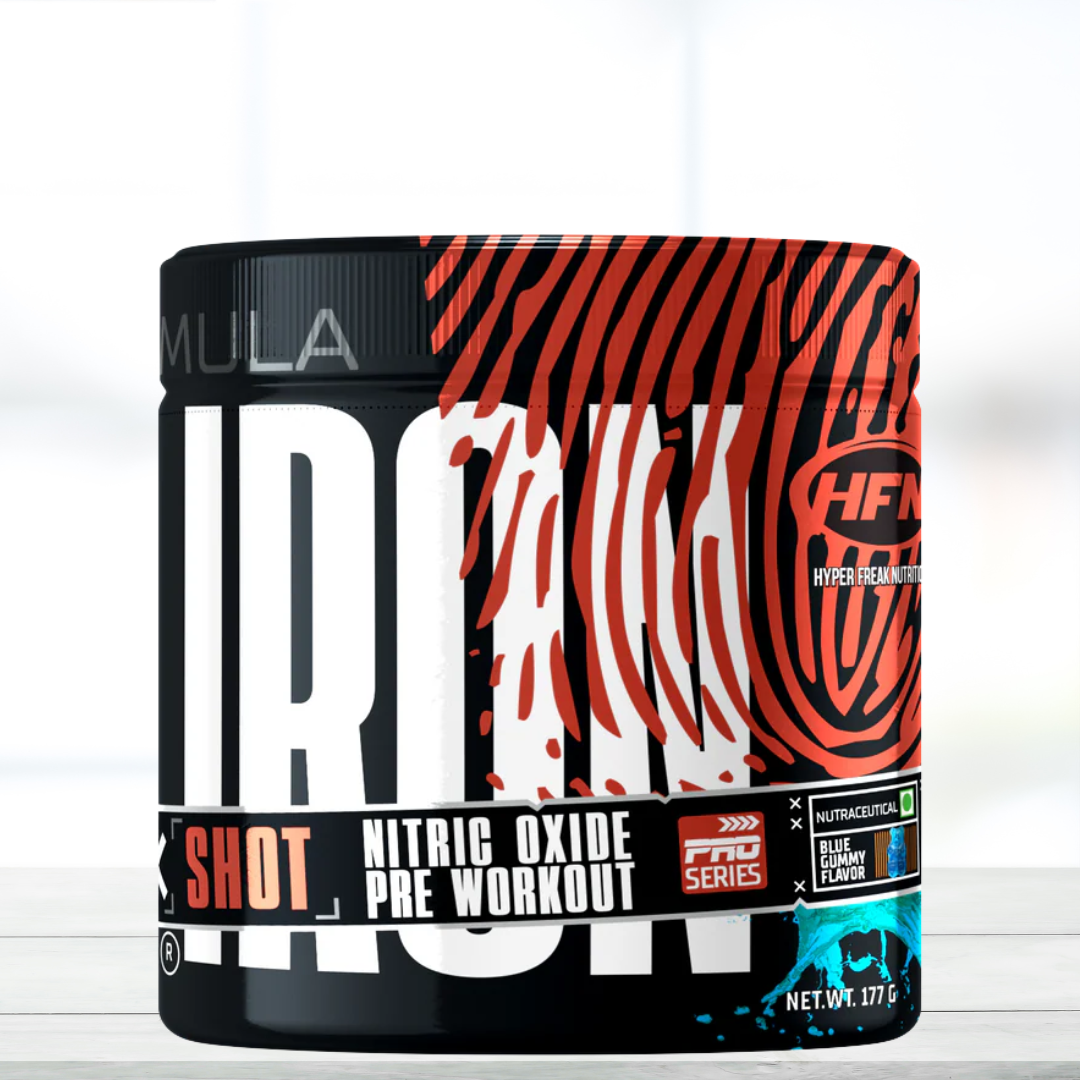 HFN Hyper Freak Nutrition Iron Shot Pre-Workout 30 Servings – Blue Gummy Flavor