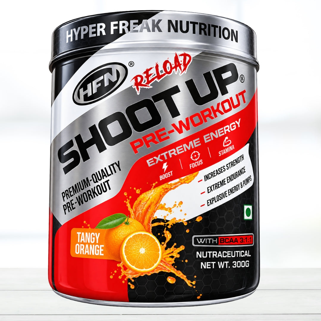 HFN Shoot Up Extreme Pre Workout 300g | Pre-Workout Supplement for Workout Energy & Focus | Tangy Orange Flavor