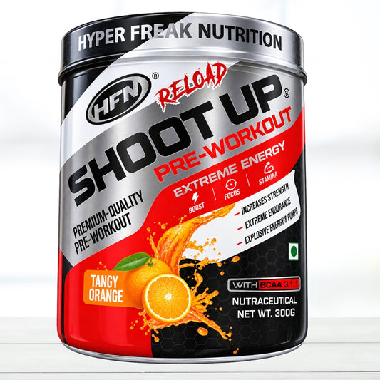 HFN Shoot Up Extreme Pre Workout 300g | Pre-Workout Supplement for Workout Energy & Focus | Mango Tango Flavor | berry blast flavor - The Muscle Kart.com