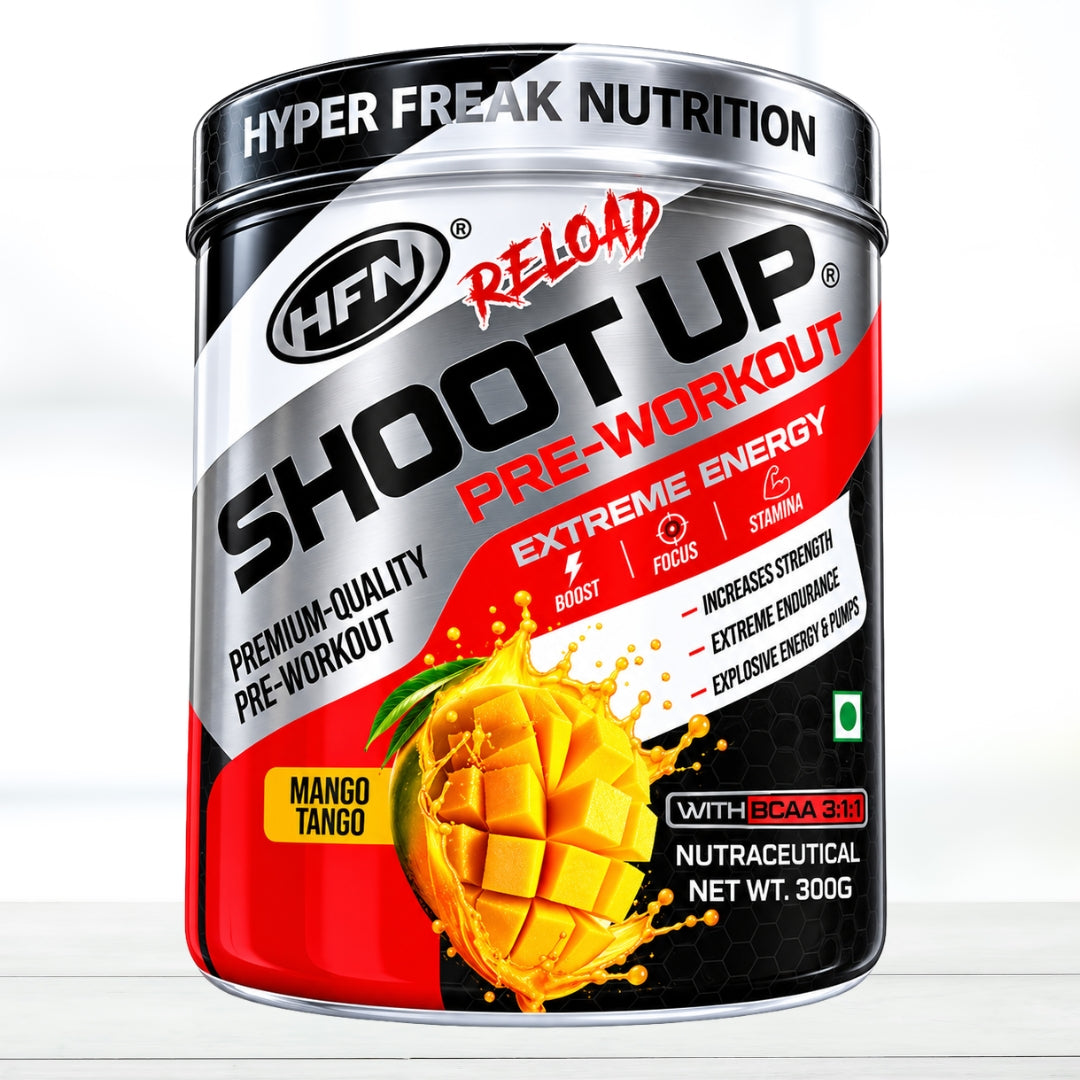 HFN Shoot Up Extreme Pre Workout 300g | Pre-Workout Supplement for Workout Energy & Focus | Mango Tango Flavor