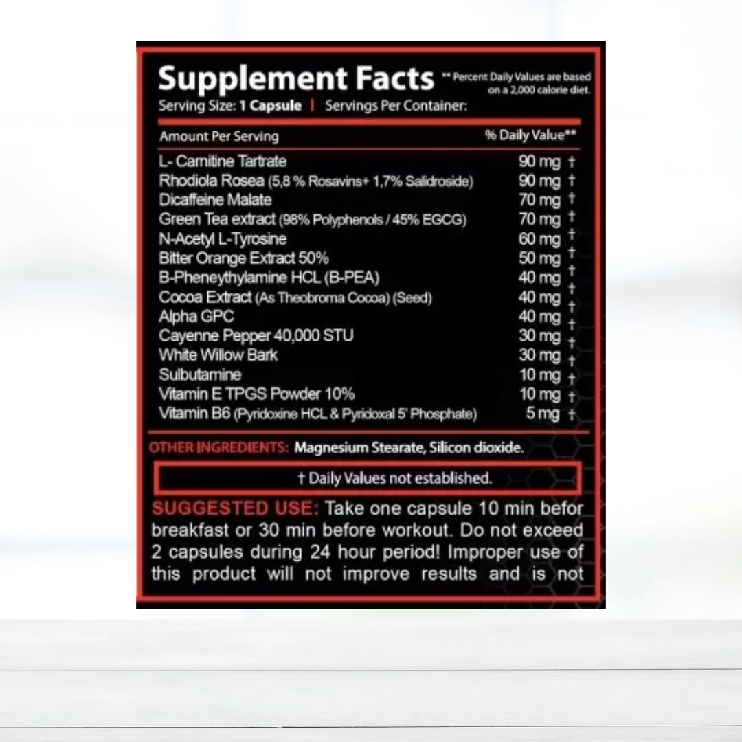 HFN Cut Fire Elite Fat Burner 2.0 | 60 Capsules | Thermogenic Weight Management Supplement | Energy & Metabolism Support