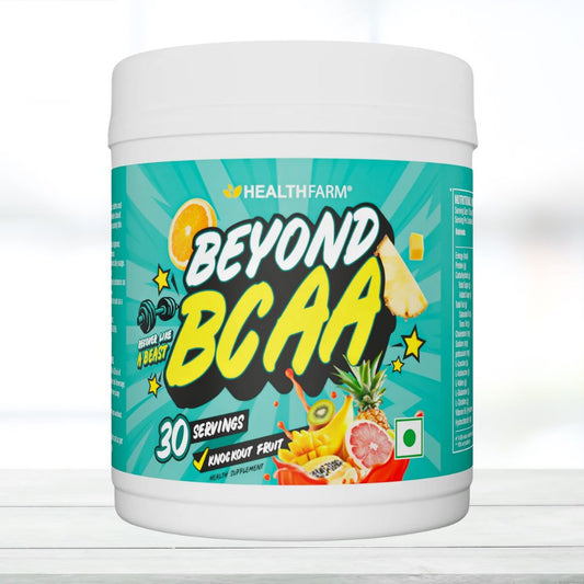 Healthfarm Beyond BCAA – 30 Servings | Knockout Fruit Flavor | Intra-Workout for Muscle Recovery & Performance