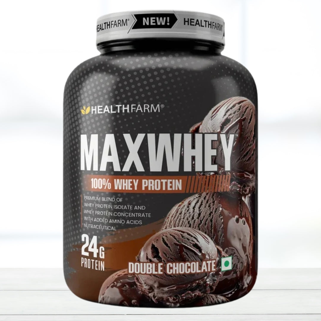 Healthfarm MaxWhey 24g Protein 2 KG Chocolate Flavoured Whey Protein