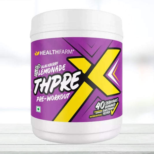 Healthfarm Thprex Pre Workout 40 Servings 500gm Blueberry Lemonade Flavor
