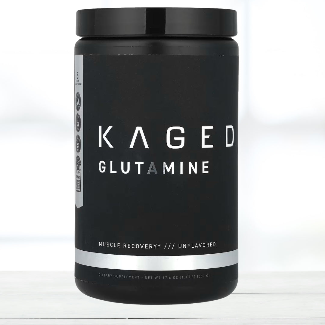 KAGED Glutamine Unflavored 500g | L-Glutamine Powder for Workout Recovery & Muscle Support