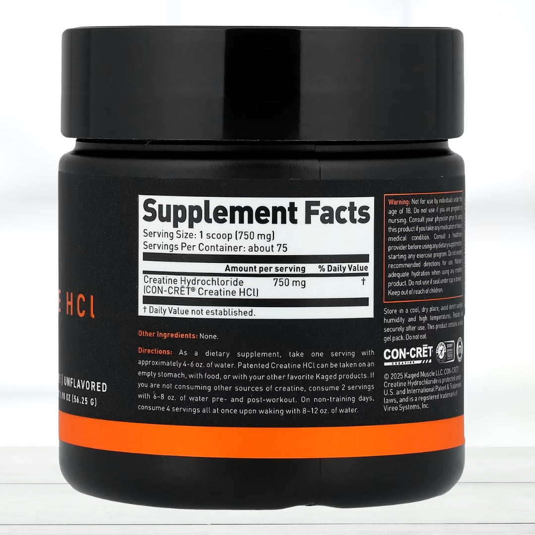 Kaged Creatine HCl 56g Unflavored | Creatine Hydrochloride Powder