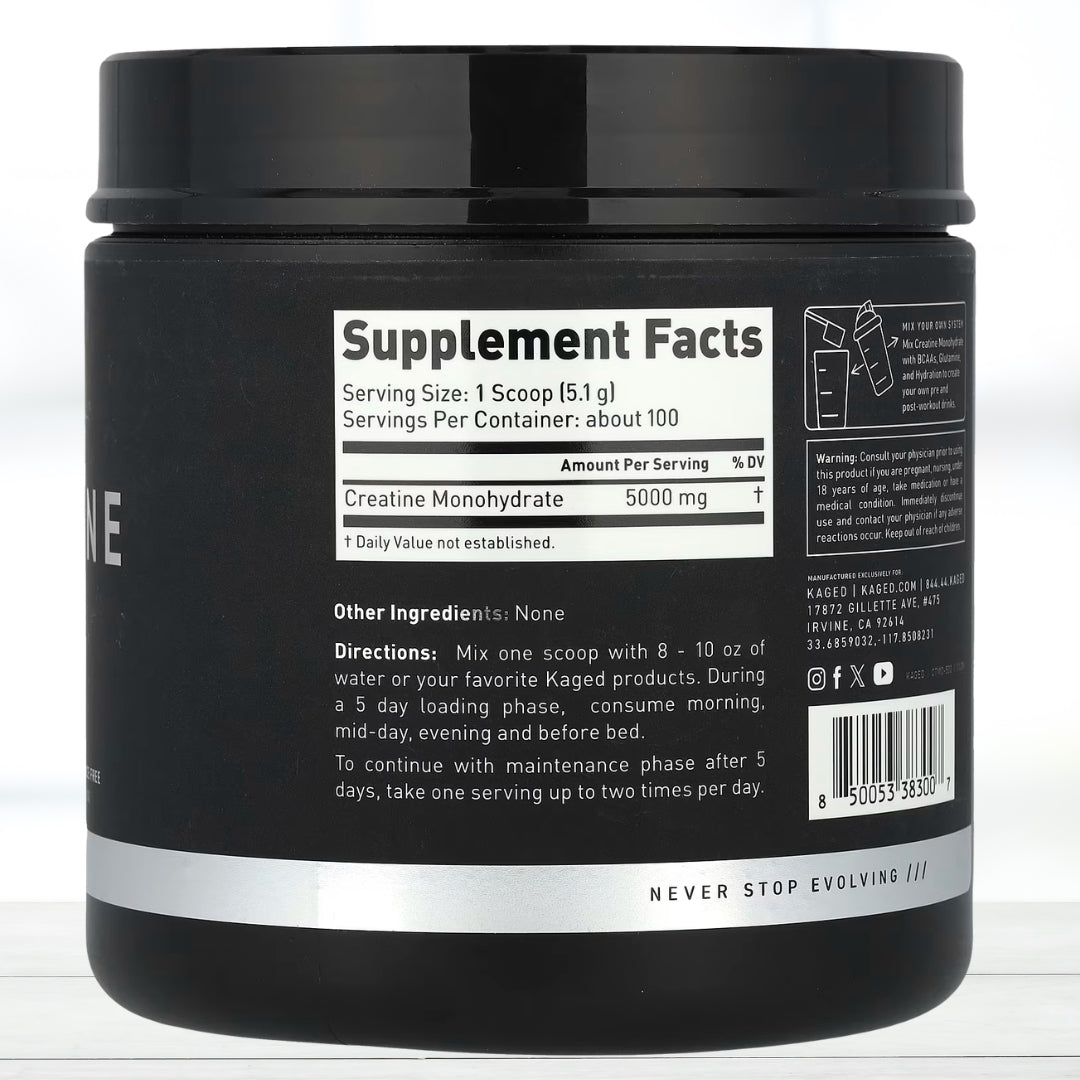 Kaged Creatine Monohydrate Unflavored 510g | 100 Servings