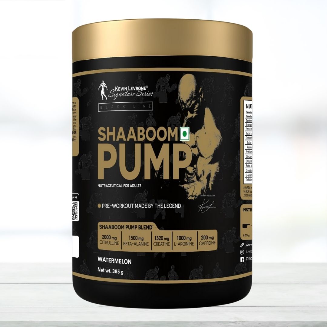 Kevin Leverone Shaaboom Pump Pre-Workout 44 SERVING 385 Gm Citrus Peach Flavor - The Muscle Kart.com