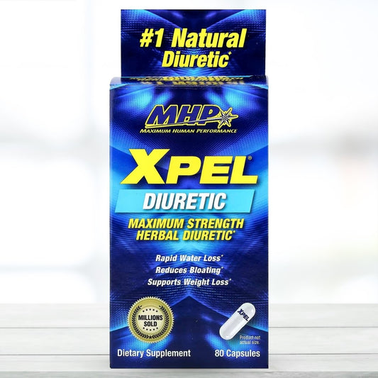 MHP XPEL Diuretic Water Balance Supplement – 80 Capsules | 20 Servings | Herbal Water Management Formula | Supports a Lean & Defined Look - The Muscle Kart.com