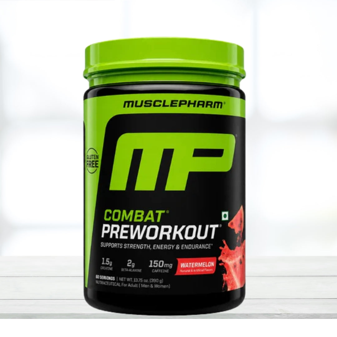 MusclePharm Combat Pre Workout Watermelon Flavor 390g | Energy, Focus & Workout Performance Support