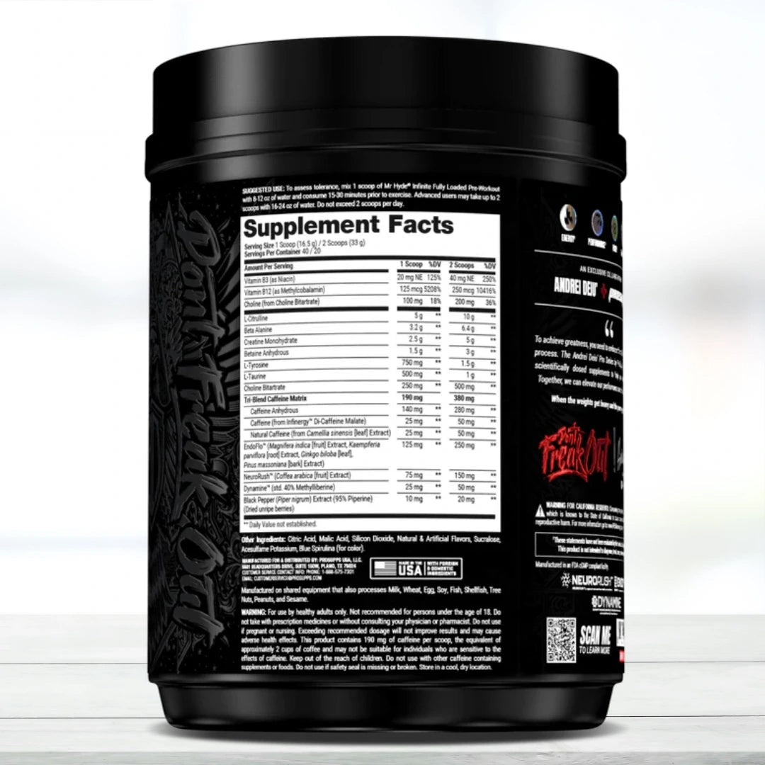 Mr. HYDE Infinite Pre-Workout | Fully Dosed Formula | 50 Servings | High Energy & Focus | Official Imported