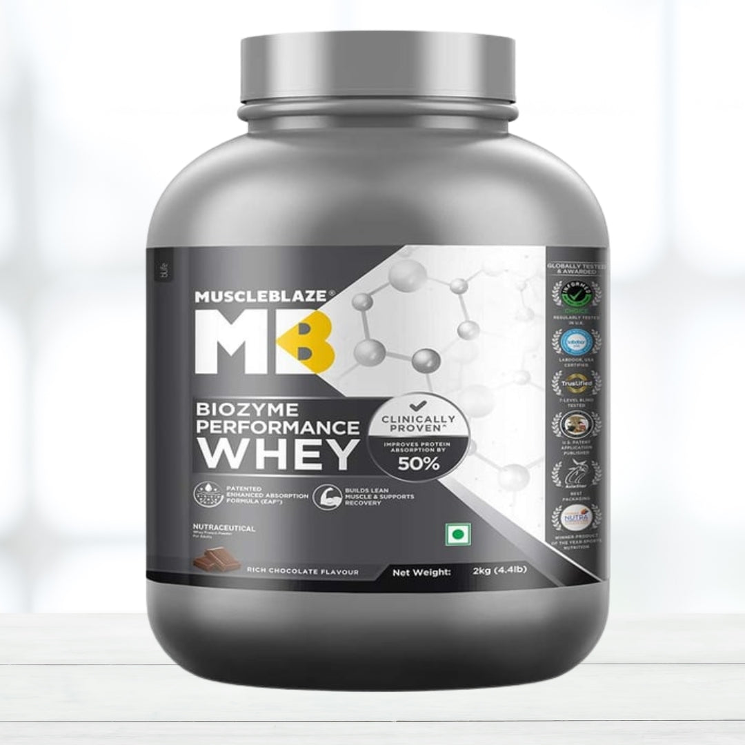 MuscleBlaze Biozyme Performance Whey 2 kg Rich Chocolate Flavor