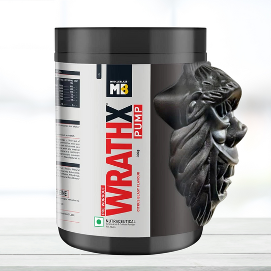 MuscleBlaze WrathX Pump 300 g – Citrus Blast Flavor, 30 Servings