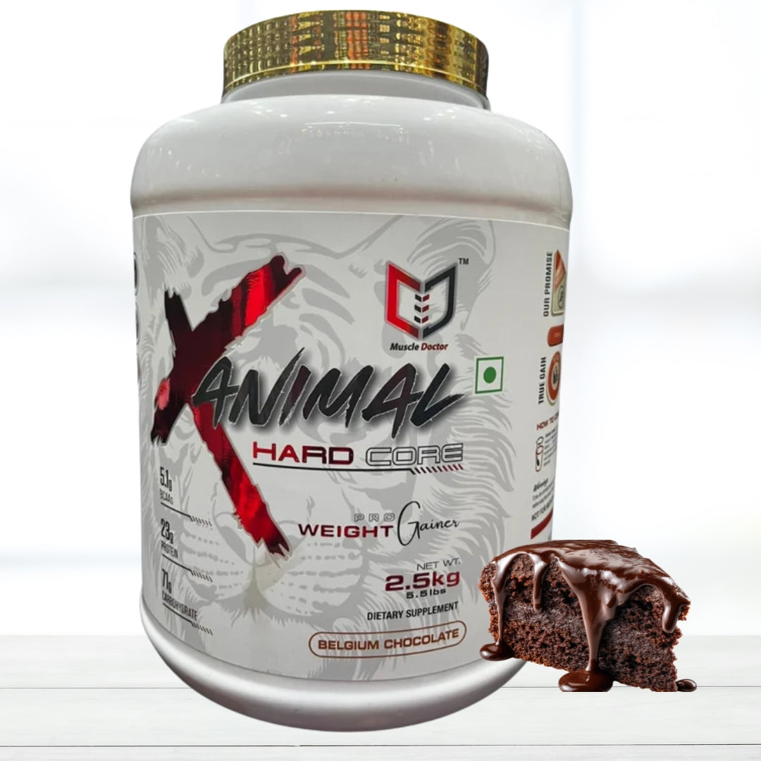 Muscle Doctor NEW Animal HARD CORE Weight Mass Gainer Belgium chocolate, 2.5kg- 31Serving - The Muscle Kart.com
