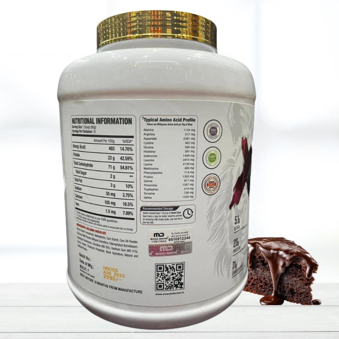 Muscle Doctor NEW Animal HARD CORE Weight Mass Gainer Belgium chocolate, 2.5kg- 31Serving - The Muscle Kart.com