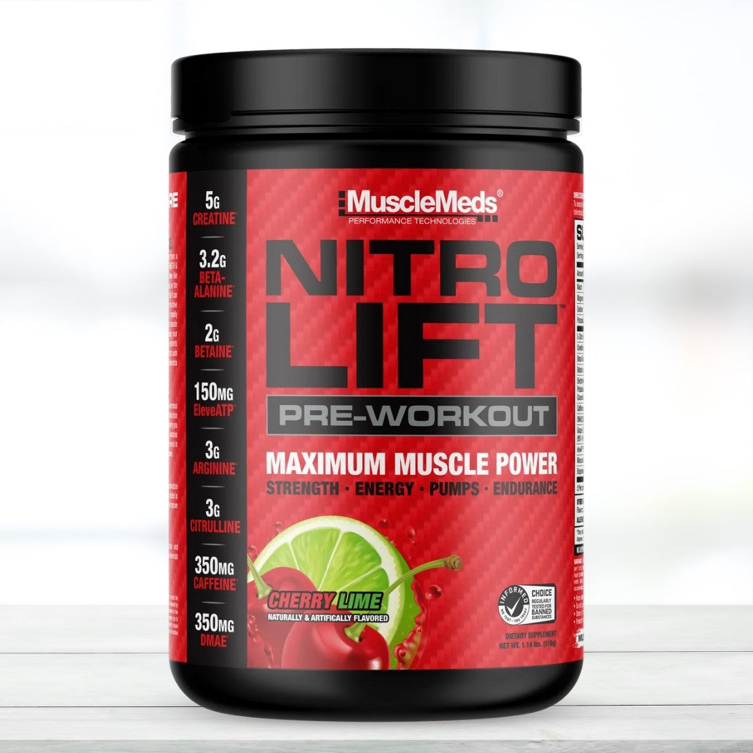 Muscle Meds Nitro Lift Pre-Workout Powder 518g | Energy, Focus & Performance Formula - The Muscle Kart.com