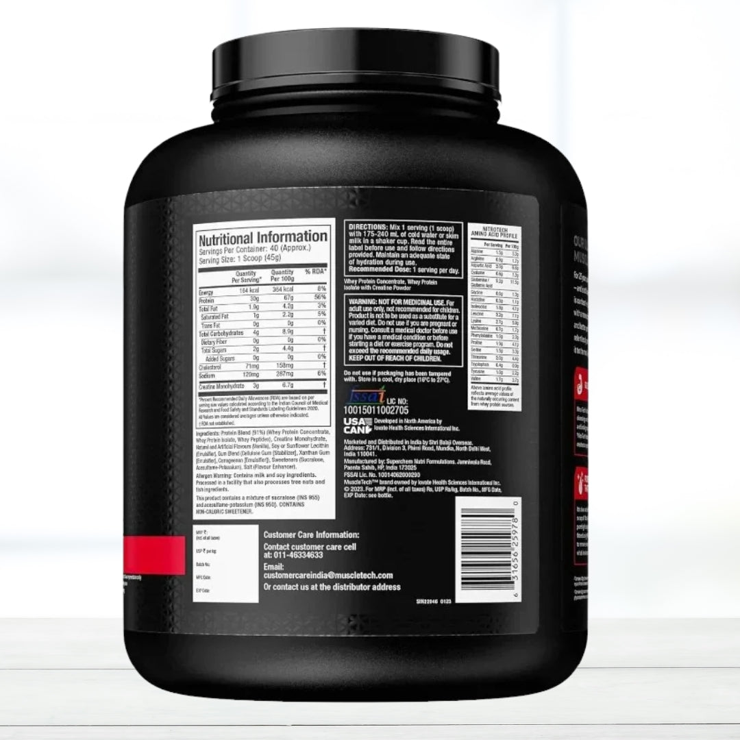 MuscleTech Nitro Tech Performance Series 4 Lbs With MT Verify - The Muscle Kart.com