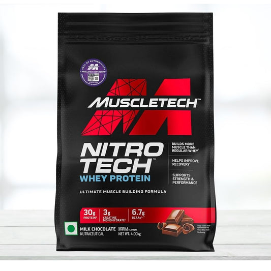 MuscleTech NitroTech Whey Protein 8.8 Lbs (4 Kg) | High Protein Whey Formula