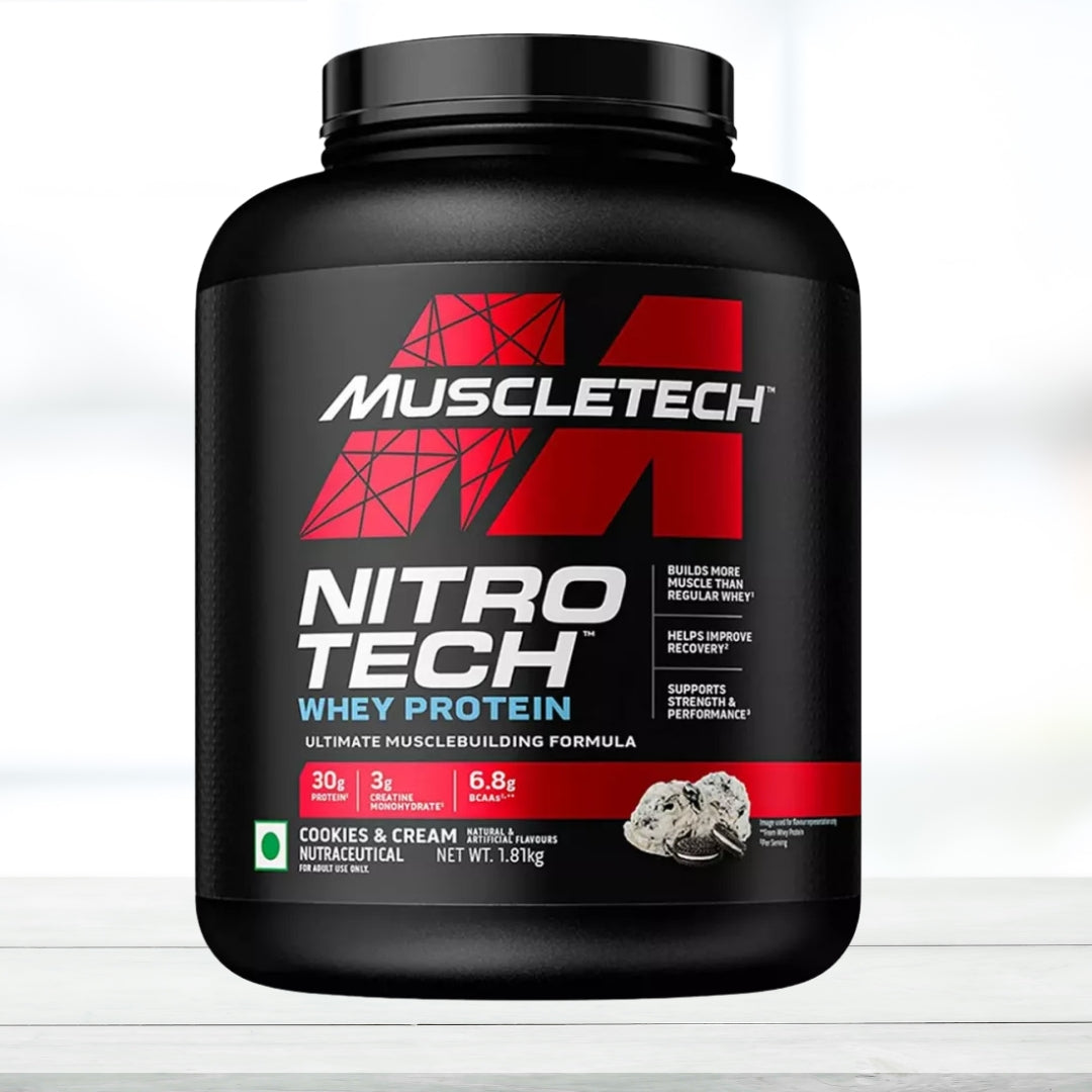 MuscleTech Nitro-Tech Whey Protein Powder Cookies & Cream 4lb (1.81kg)