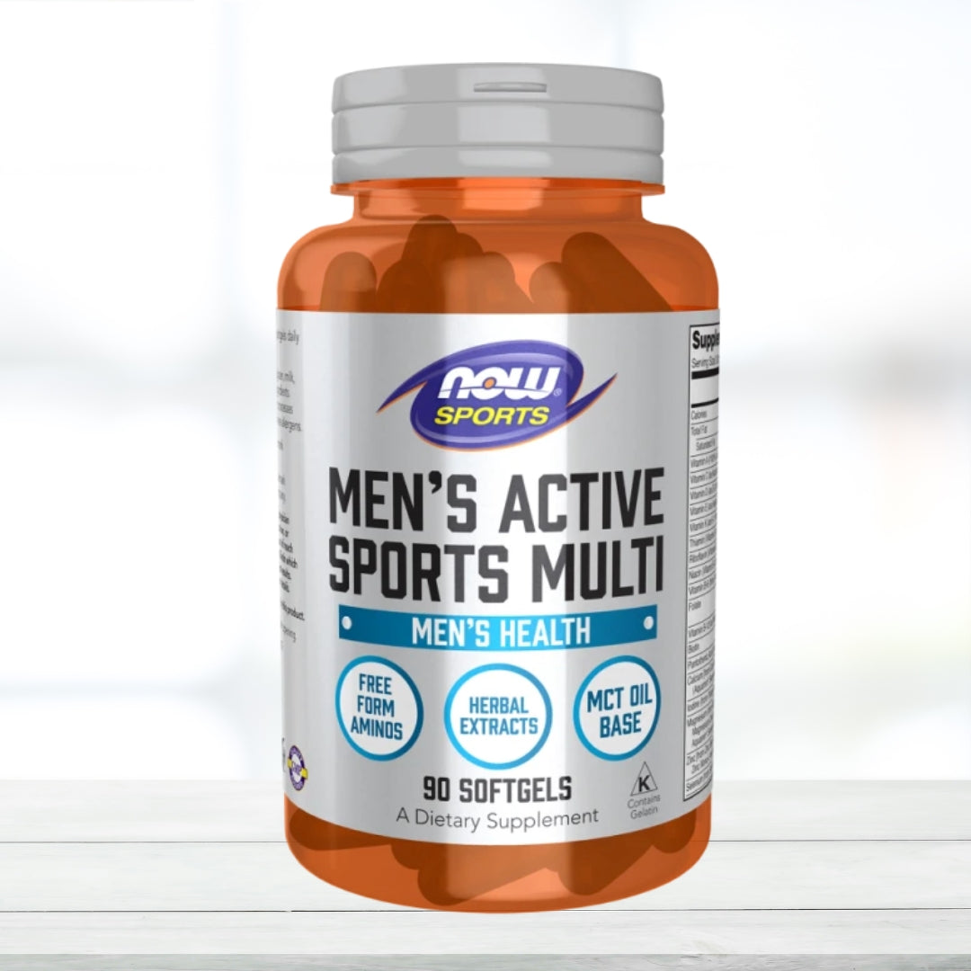 NOW Sports Men’s Active Sports Multi 90 Softgels – Daily Multivitamin for Active Men