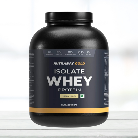 Nutrabay Gold 100% Whey Protein Isolate – 2 Kg (4.4 lb), Malai Kulfi