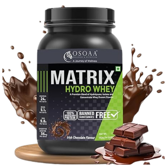 OSOAA Whey Matrix Hydro Whey | 24g Protein 1kg Irish Chocolate Flavor