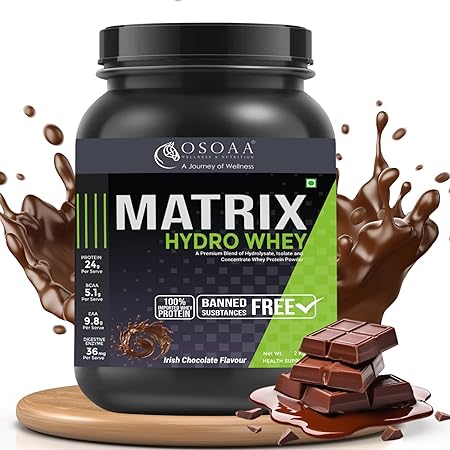OSOAA Whey Matrix Hydro Whey | 24g Protein 2kg Irish Chocolate Flavor