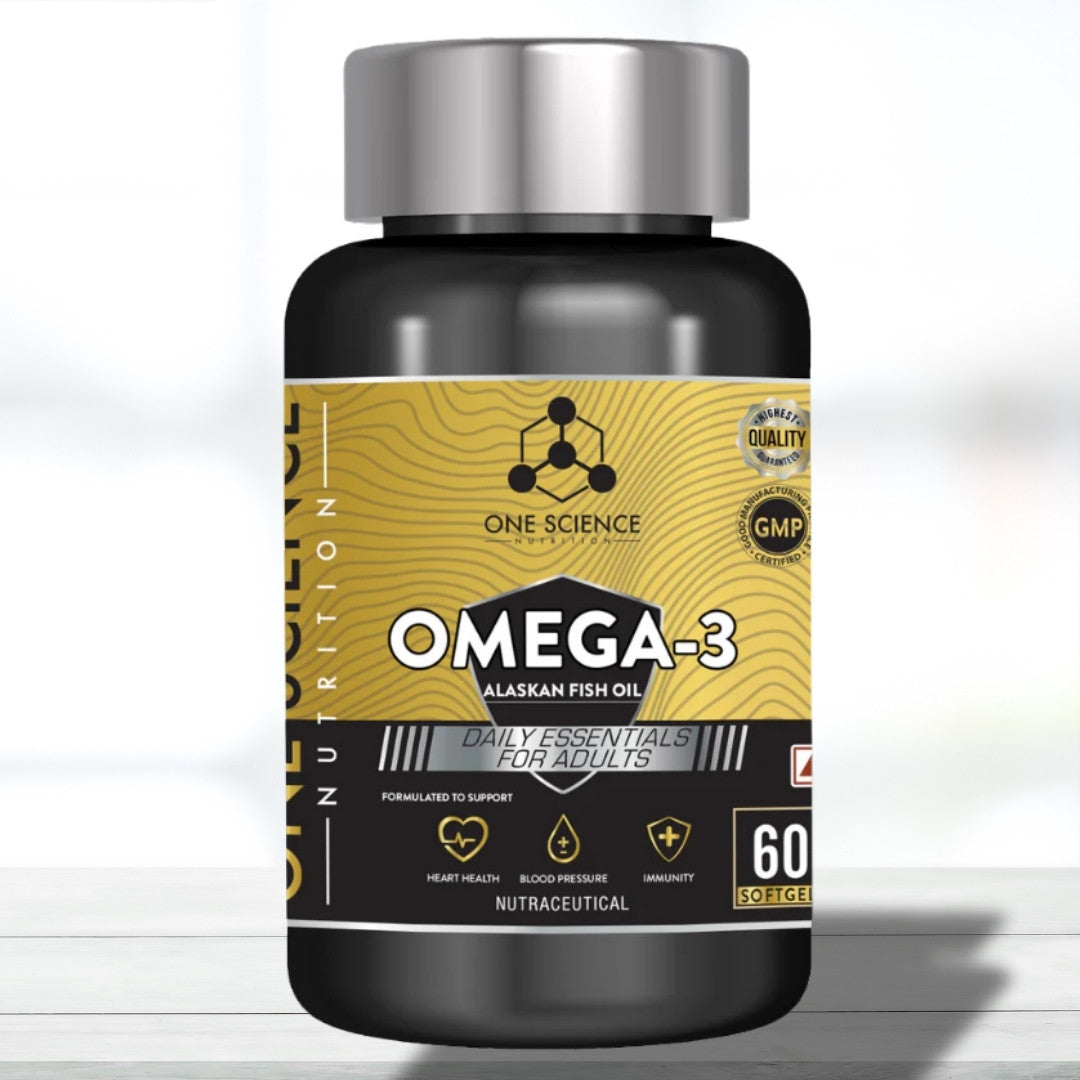 One Science Nutrition Daily Omega 3 | 60 Softgels | 1000mg Fish Oil with EPA & DHA | Heart, Brain & Joint Support