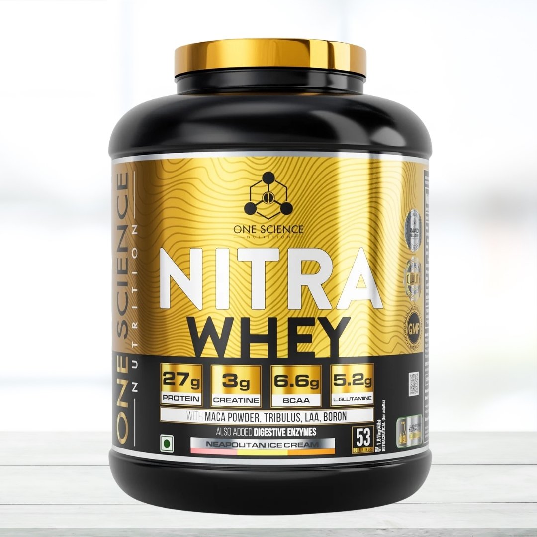 One Science Nutrition Nitra Whey Protein Powder 4 lbs 53 Servings  – Chocolate Brownie Flavor | High Protein, Fast Absorption - The Muscle Kart.com