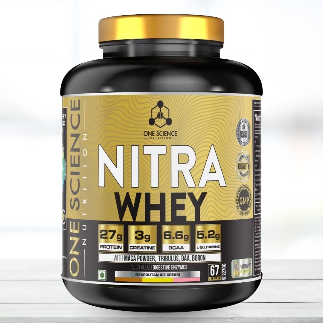 One Science Nutrition Nitra Whey Protein Powder 5lbs (67 Servings) – Nepolitan Ice Cream | High Protein, Fast Absorption