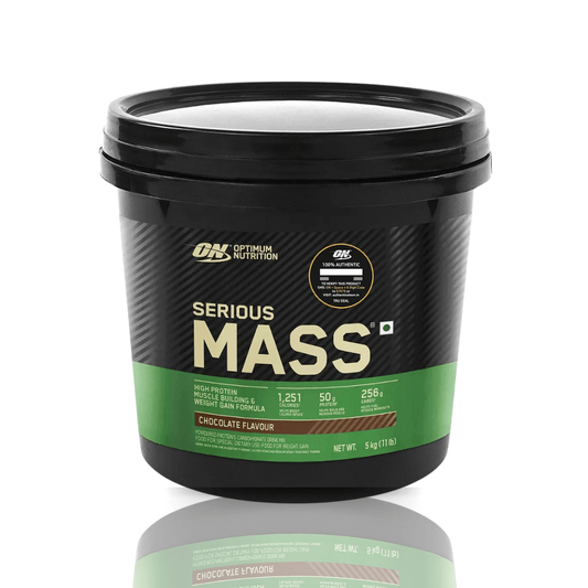 Optimum Nutrition Serious Mass Gainer 12 lbs Chocolate From Glanbia Scratch & Verify - The Muscle Kart.com