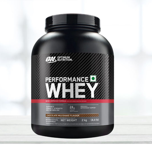 Optimum Nutrition Performance Whey Protein Powder Blend with Isolate 2kg – Double Rich Chocolate - The Muscle Kart.com