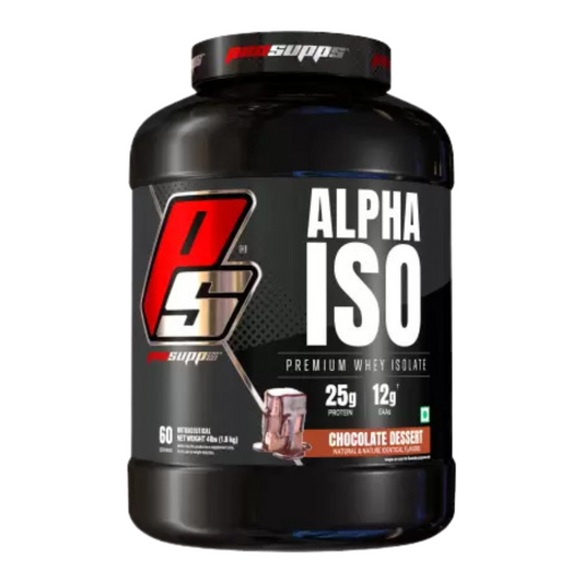 PROSUPPS Alpha ISO - Premium Whey Isolate Whey Protein 1.8 kg 60Servings  Chocolate Dessert Flavour