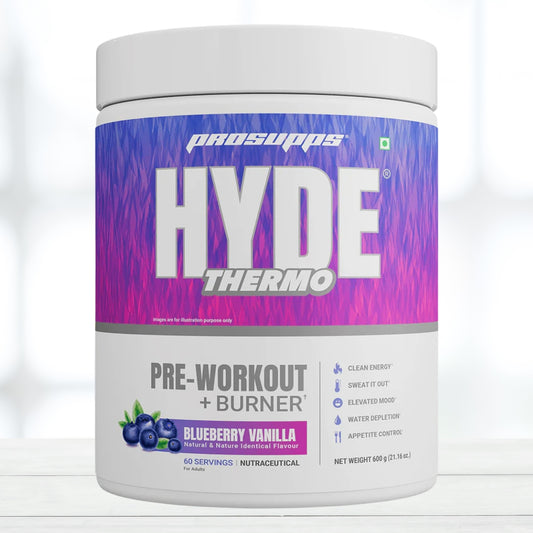 PROSUPPS HYDE Thermo Pre Workout blueberry vanilla | 60 Servings | Thermogenic Energy Formula | Enhanced Focus & Endurance | Dietary Supplement