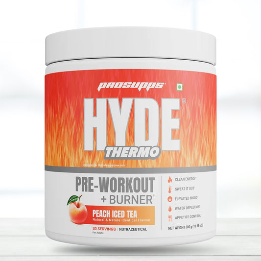 Prosupps Hyde Thermo Pre-Workout & Thermogenic Supplement, Peach Iced Tea, 30 Servings