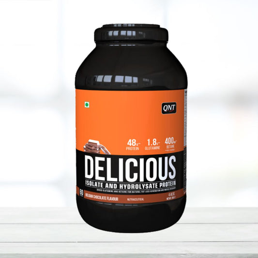 QNT Delicious Whey Isolate + Hydrolysate Protein - Belgian Chocolate Flavor, 2Kg