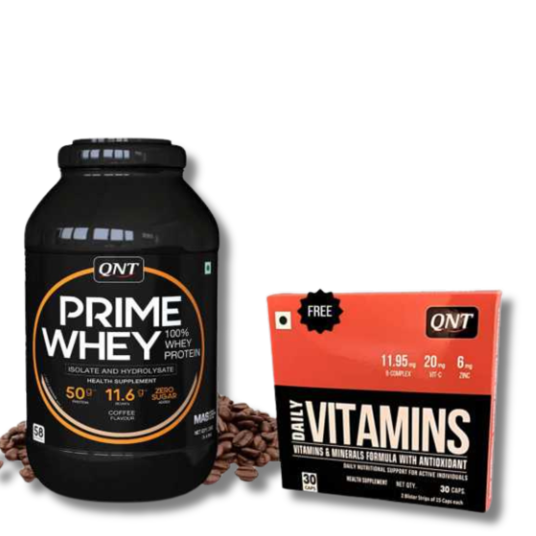 QNT Prime Whey 2 kg, Flavor-Coffee With Free Multi Vitamin