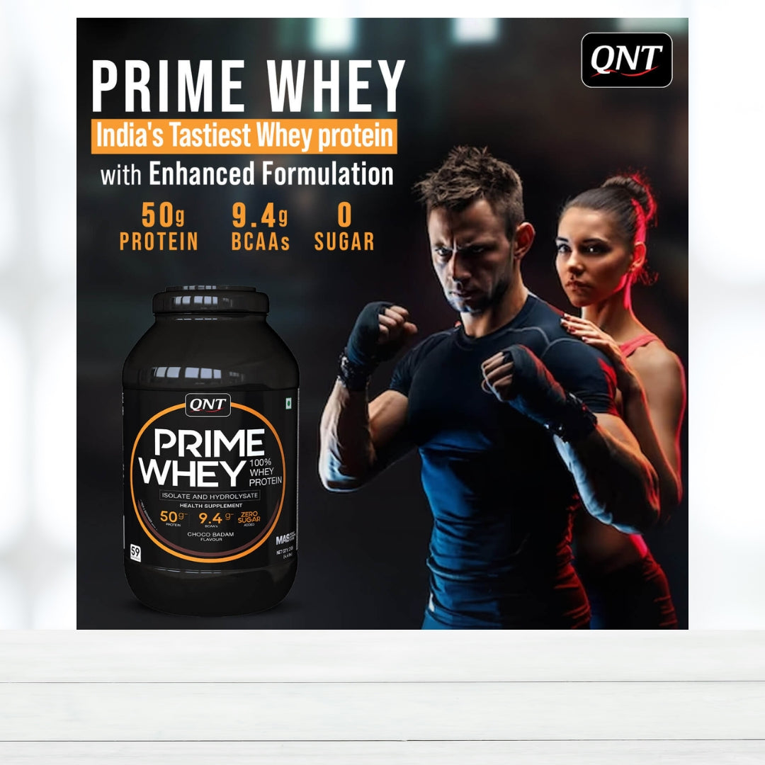 QNT Prime Whey Protein Powder 2kg Coffee Flavor | 22g Protein Per Serving | Supports Muscle Growth & Recovery