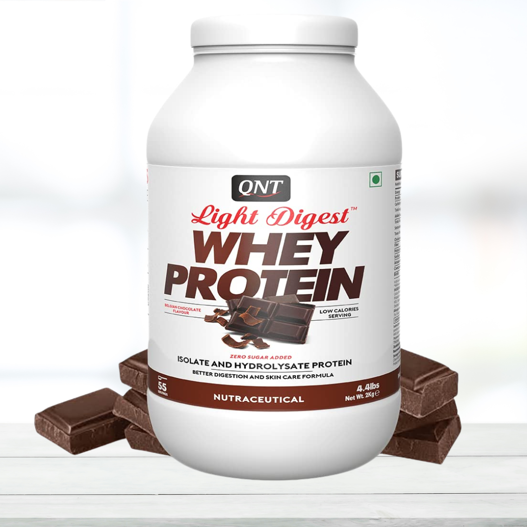 Qnt Light Digest Whey Protein 2kg Belgium Chocolate Flavor